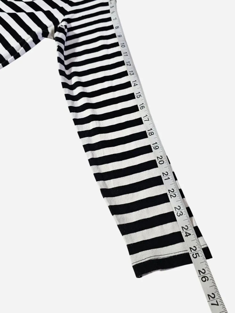 Michael Kors Black and White Striped Crewneck Sweater with Side Zips